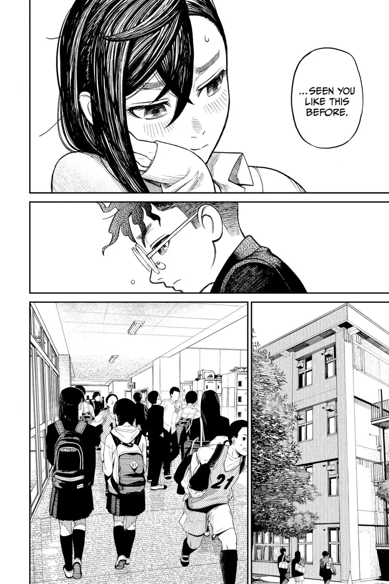 Momo looks sad, while Okarun looks sad, too. The classes ended.