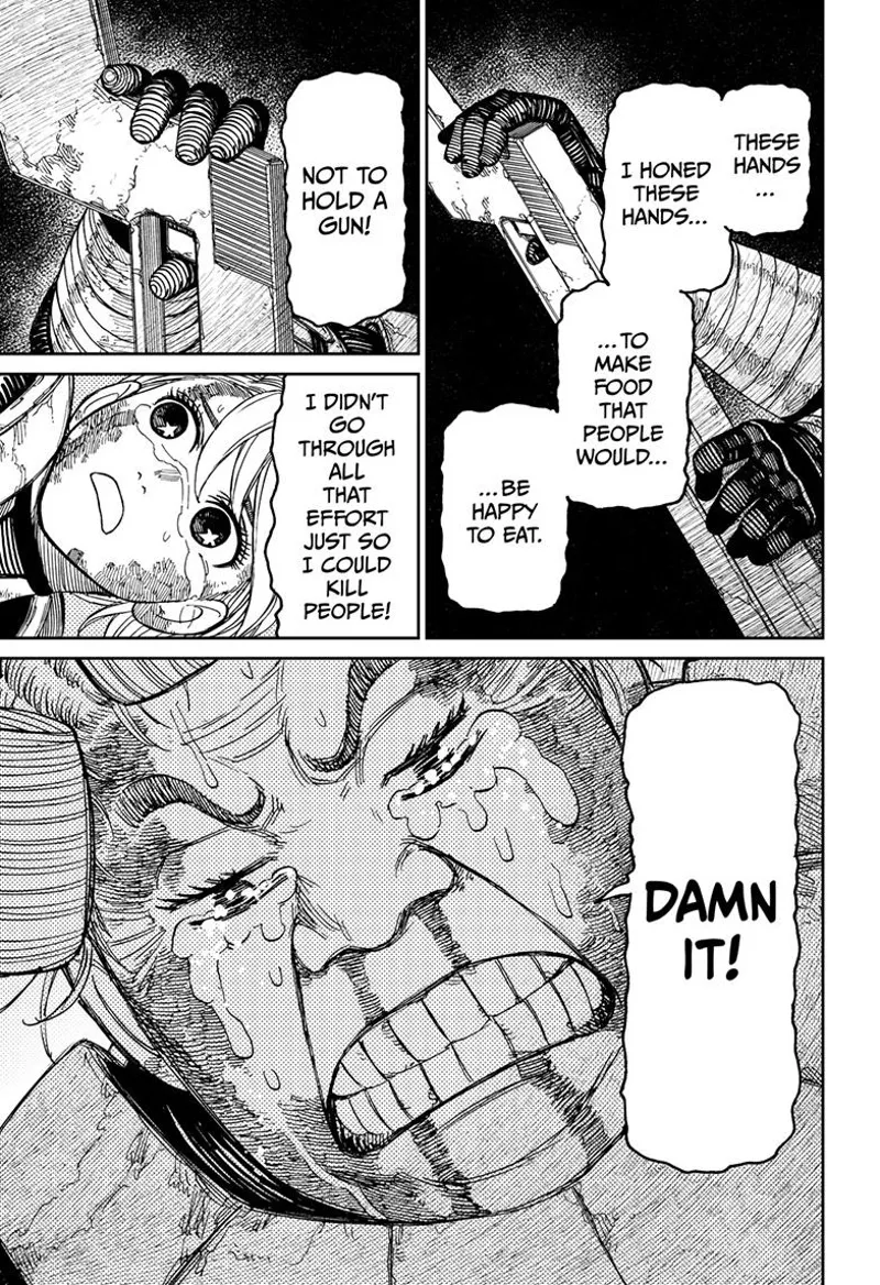 Vamola wakes up and sees Ms. Banga crying, revealing she was a cook in a palace and that she doesn't want to kill people.