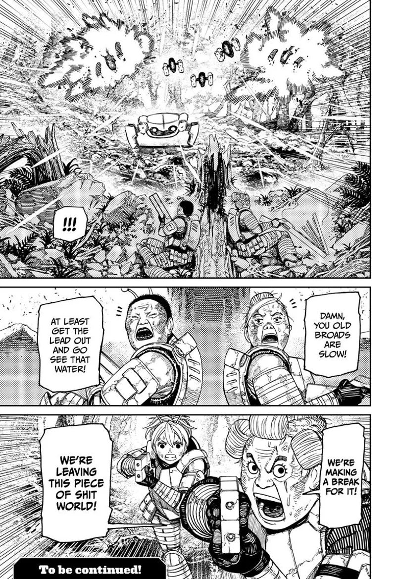 Ms. Banga and Vamola arrive and destroy two alien soldiers. The two soldiers look behind and see them.