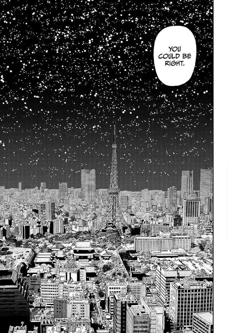 A beautiful starry sky above the city.