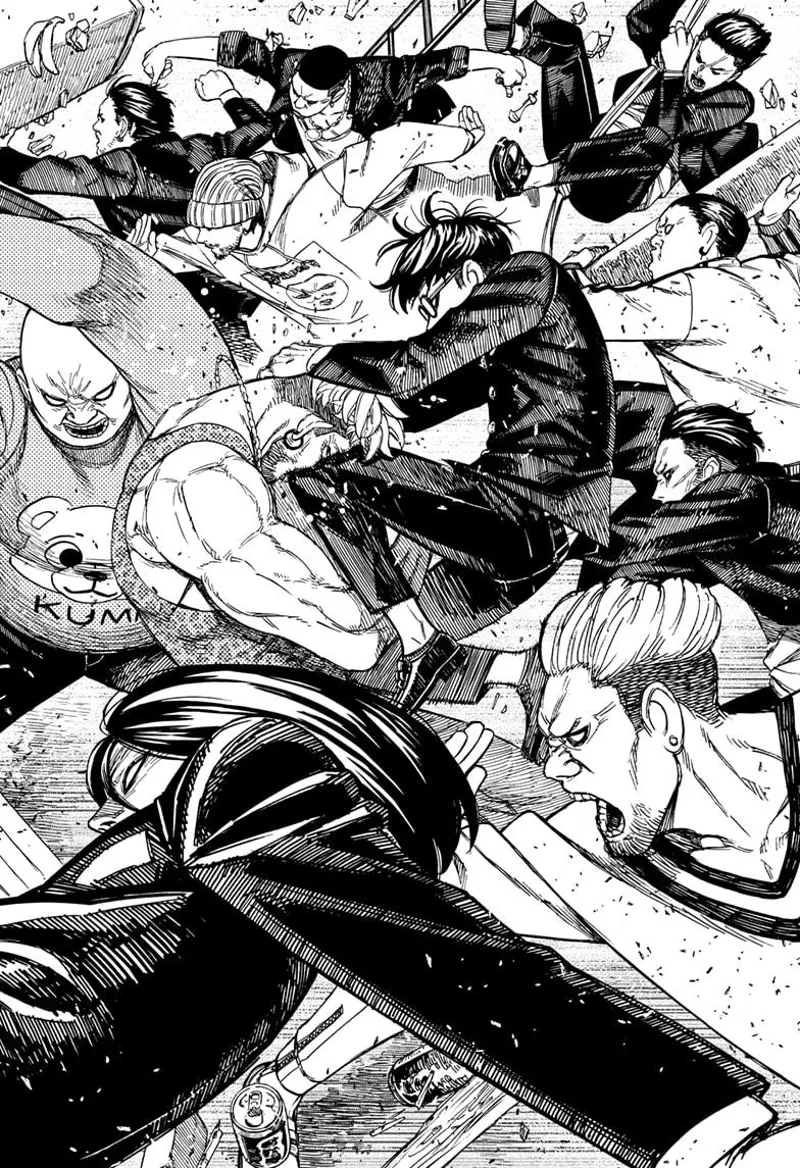 The two gangs clash in a fight.