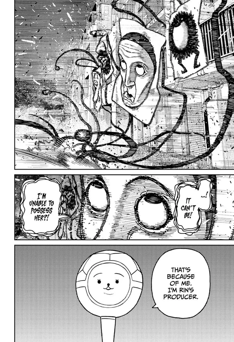 The Fairy-Tale Card is shocked after getting thrown into a building, unable to possess Rin. Mai appears.