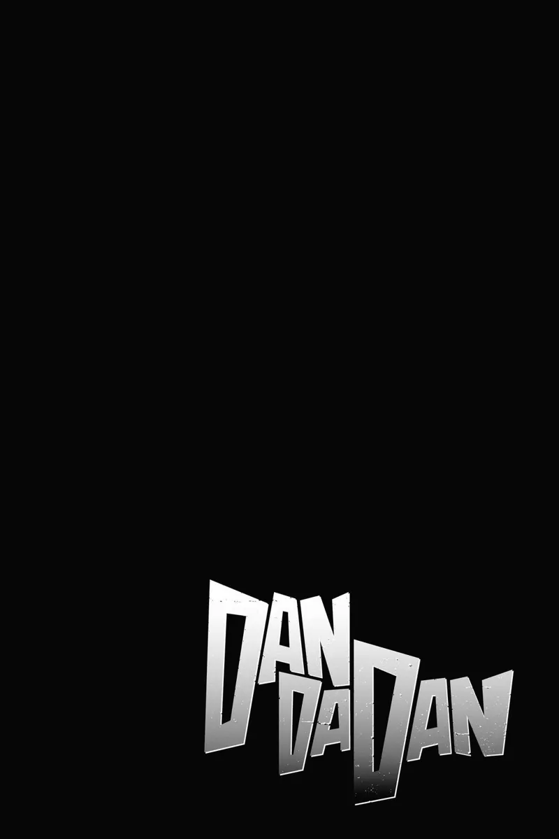 End of Chapter 33 with the title Dandadan in grey color, on a black background page.